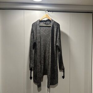 a.n.a Gray Open-Front Cardigan Sweater wPOCKETS